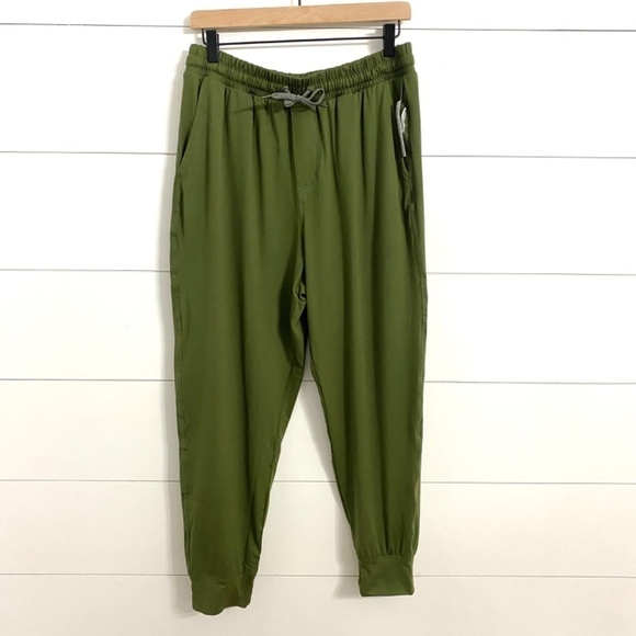Eco Revive Soft Knit Olive Green Sport Performance Drawstring Joggers Size Large - Picture 3 of 14